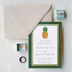 Invitation En Aluminium La collection Mariage d'ananas tropicale Real