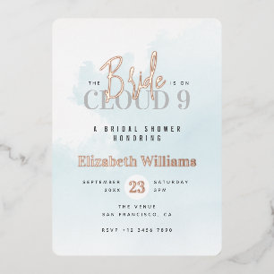 Invitation En Aluminium La mariée est sur un nuage 9 Rose Gold Baby Shower