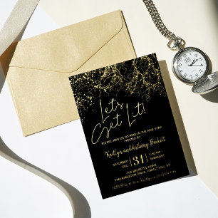 Invitation En Aluminium Laissons-nous !   Réel Soirée du Nouvel An