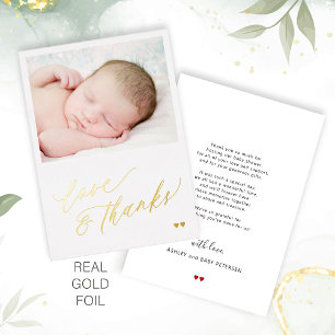 Invitation En Aluminium L'amour de la photo de bébé grâce à la feuille d'o
