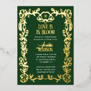 Invitation En Aluminium L'amour est en fleurs Mariage Vintage Floral