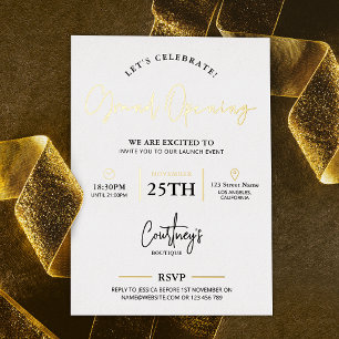 Invitation En Aluminium Lancement d'entreprise Événementiel Corporate Blan