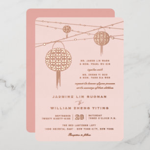Invitation En Aluminium Lanterne Simple Double Bonheur Mariage Chinois