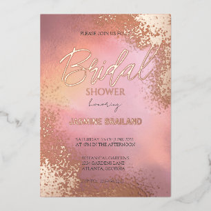 Invitation En Aluminium Lavage cosmique Pink Hombre Lavage Mariage Étincel