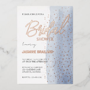 Invitation En Aluminium Lavage de peinture à l'eau bleue Mariage Fête Étin