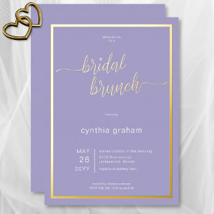 Invitation En Aluminium Lavande Purple Moderne Minimal Brunch nuptial