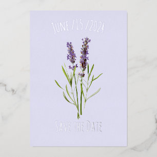 Invitation En Aluminium Lavande vintage - florale simple - enregistrer la