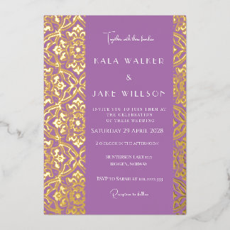 Invitation En Aluminium Lavender Love Italian Tile (Retro-Dotted)