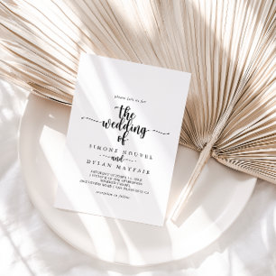 Invitation En Aluminium Le Mariage de Calligraphie Minimaliste d'Or 
