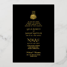 LeahG Black Gold Islam Mariage invite