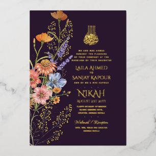 Invitation En Aluminium LeahG Floral musulman Mariage Nikah Flowers