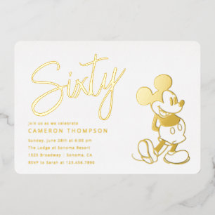 Invitation En Aluminium Les 60 ans de Mickey Mouse