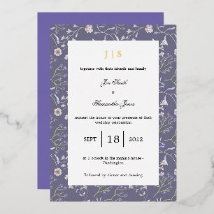 Invitation En Aluminium lilas fleuri pourpre
