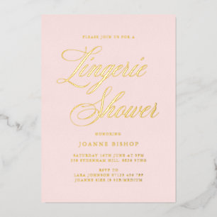 Invitation En Aluminium Lingerie Élégante pour Mariage : Rose et Or