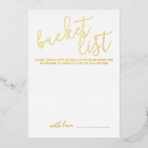 Invitation En Aluminium Liste Mariage de script moderne Gold