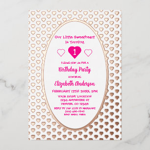 Invitation En Aluminium Little Sweethee 1er anniversaire