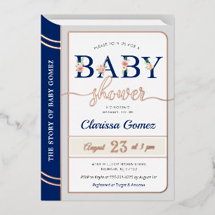 Invitation En Aluminium Livre d'histoire Couverture bébé garçon douche Roy