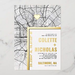 Invitation En Aluminium Localisateur d'amour Baltimore Ville Mariage à t