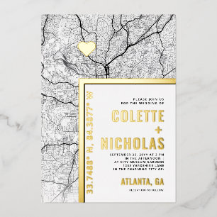 Invitation En Aluminium Localisateur d'amour d'Atlanta   Mariage sur le th