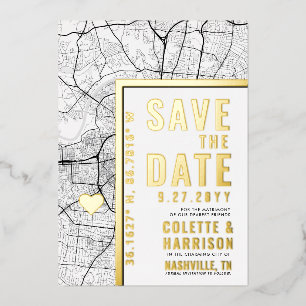 Invitation En Aluminium Localisateur d'amour de Nashville Enregistrer la