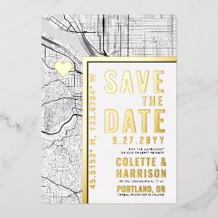 Invitation En Aluminium Localisateur d'Amour de Portland   Mariage Enregis