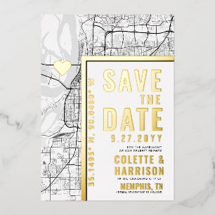 Invitation En Aluminium Localisateur d'amour Memphis   Mariage Enregistrer