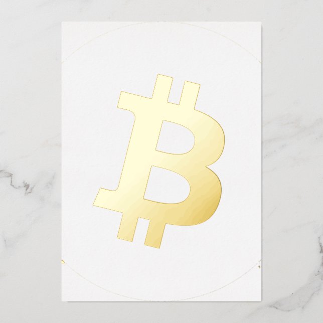 Invitation En Aluminium Logo Bitcoin Cryptomonnaie (Recto)