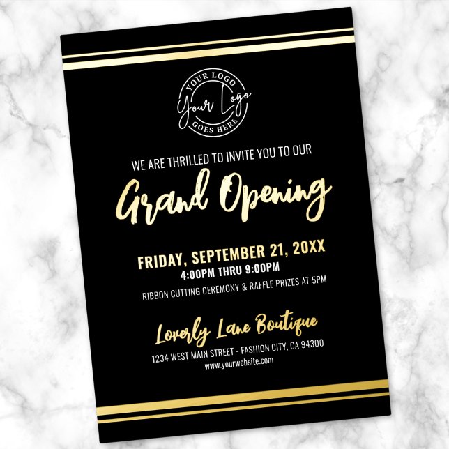 Invitation En Aluminium Logo Business Grand Opening (Logo Business Grand Opening Foil Invitation)