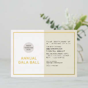 Invitation En Aluminium Logo de la société GALA BALL, formel, neutre, ivoi