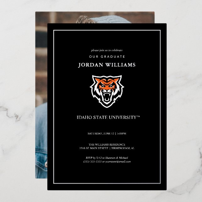 Invitation En Aluminium Logo de l'université d'État de l'Idaho Bold Bengal (Recto/Verso)
