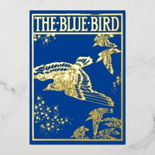 Invitation En Aluminium L'oiseau bleu - or vintage