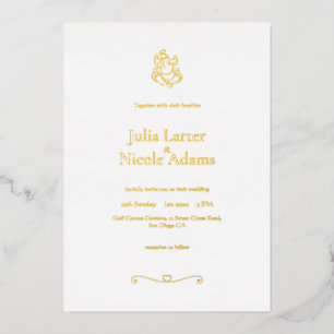 Invitation En Aluminium Lord Ganesh Symbolic Hindu minimaliste Mariage