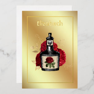 Invitation En Aluminium Lotion poison florale Halloween gothique Foil Invi