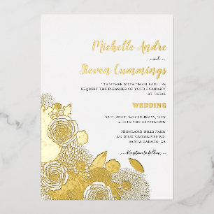 Invitation En Aluminium Love Blooms ・ Elégant Mariage Floral