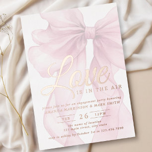 Invitation En Aluminium Love Is In The Air Arc Mauve Fiançailles Rose Gold