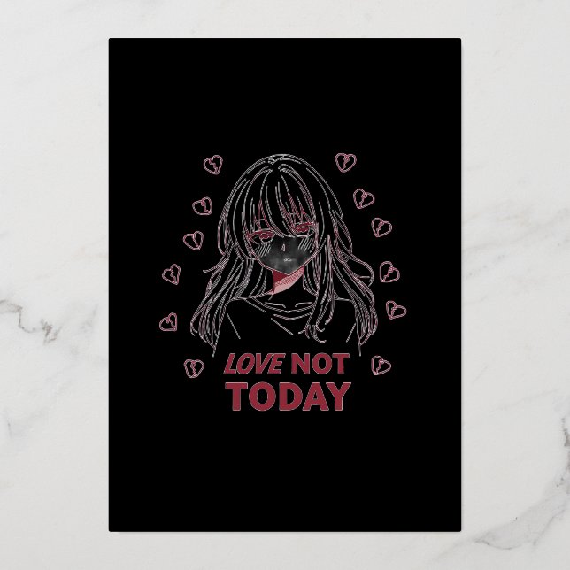 INVITATION EN ALUMINIUM LOVE NOT TODAY (Recto)