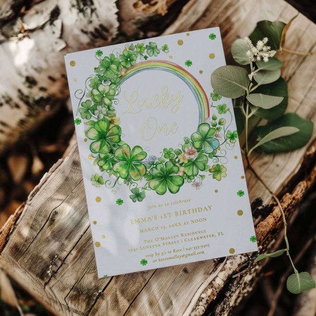 Invitation En Aluminium Lucky One | St. Patrick's Day 1er anniversaire (Créateur téléchargé)