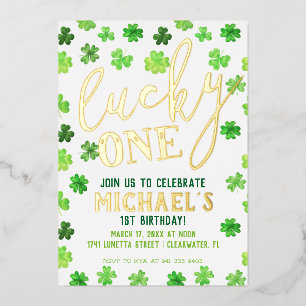 Invitation En Aluminium Lucky One   St. Patrick's Day 1er anniversaire Inv