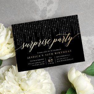 Invitation En Aluminium Lumières de Fête Élégantes pour Soirée Surprise