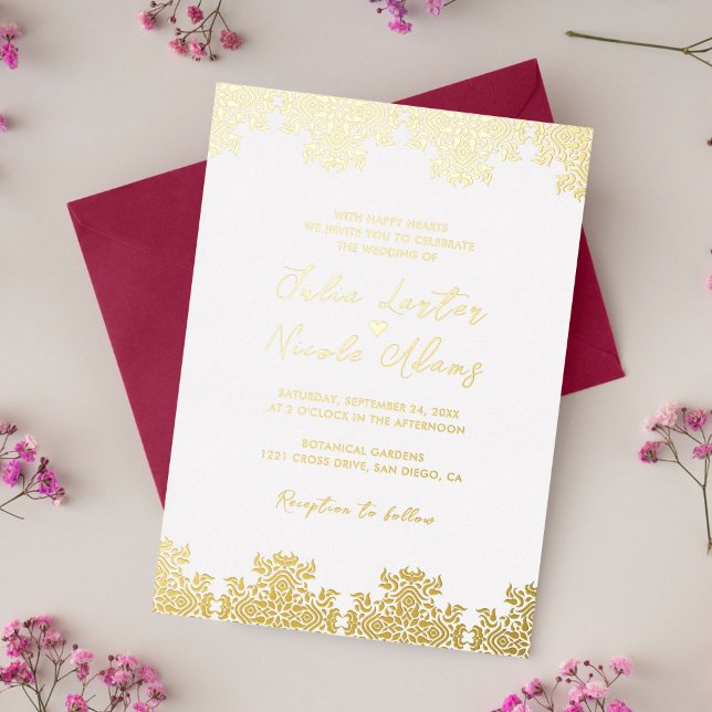 Invitation En Aluminium Luxe esthétique géométrique Mariage Mandala (Créateur téléchargé)