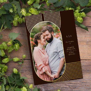 Invitation En Aluminium Luxe Minimaliste moderne Fancy Oval Mariage photo