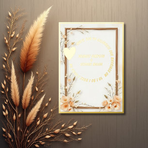 Invitation En Aluminium Luxe or Botanique Mariage rustique