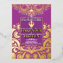LuxGlitter Purple Gold Sikh Anand Karaj Mariage