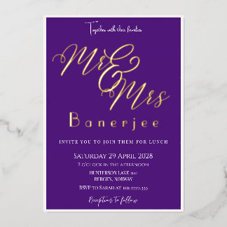Invitation En Aluminium M. & Mme Royal Purple + Frontière