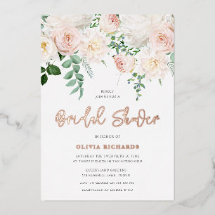 Invitation En Aluminium Magnifique Baby Shower Rose & Or Rose