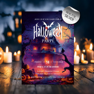 Invitation En Aluminium Maison hantée gothique Halloween