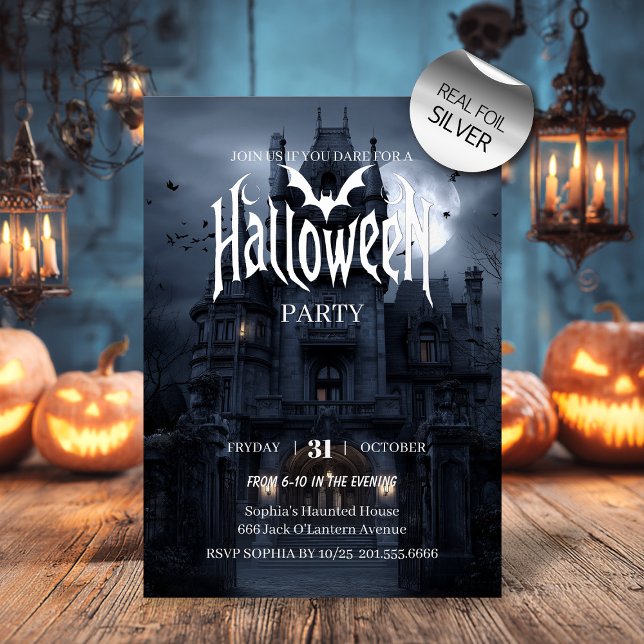 Invitation En Aluminium Maison Lune - Mystère Halloween Party (Créateur téléchargé)