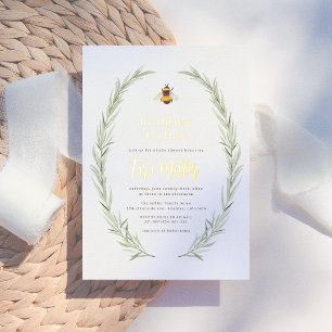 Invitation En Aluminium Maman étincelante futur mignon bébé Genre neutre B
