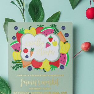Invitation En Aluminium Marché de fermier local d'anniversaire