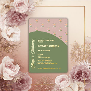 Invitation En Aluminium margs verts sauge et douche matrimoniale